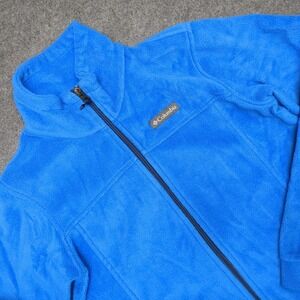 Columbia Fleece Jacket Blue Full Zip Mock Neck Size‎ L